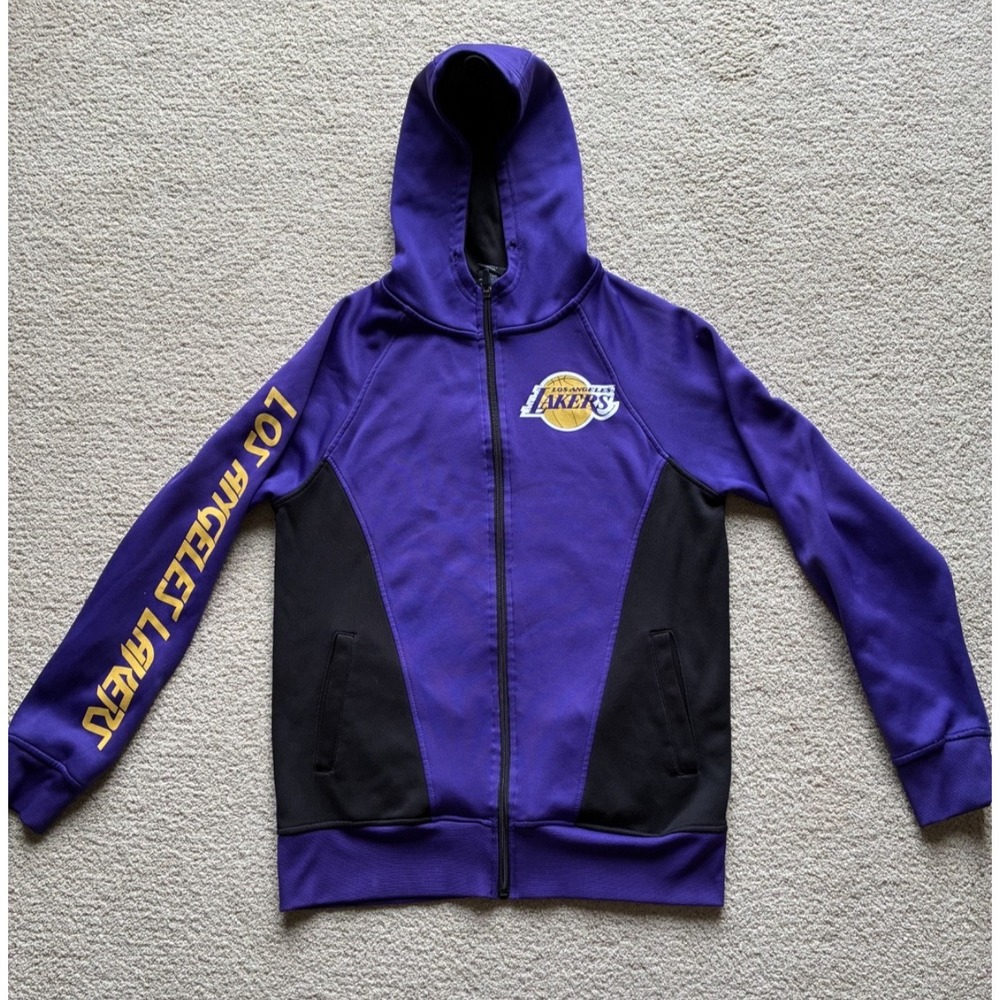 NBA Los Angeles Lakers Men's /Women's Full Zip Hoodie Jacket‎ Purple Black Sz S